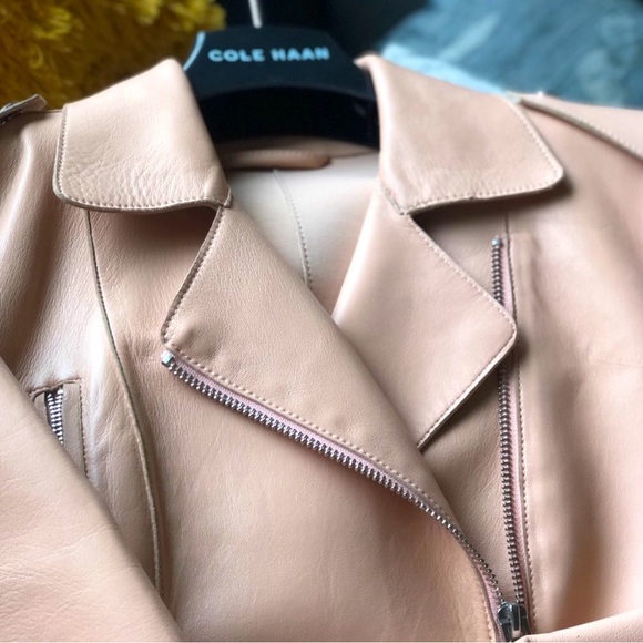 Cole Haan Blush Pink Leather Jacket - Picture 4 of 15